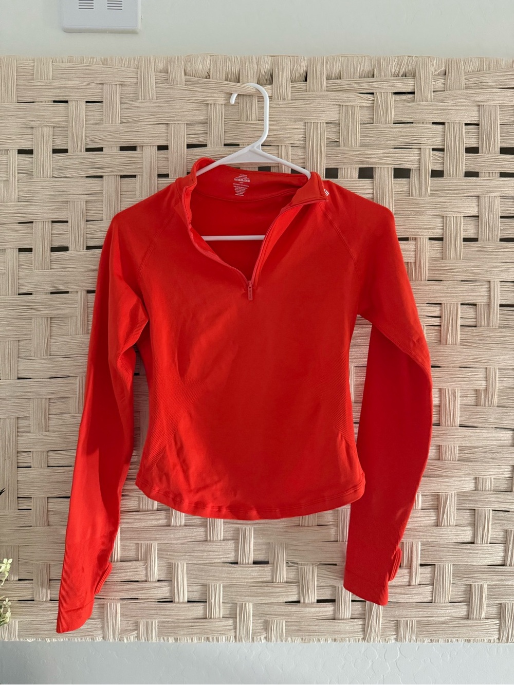 Authentic Dfyne Women's Red Quarter-Zip Long Sleeve Top